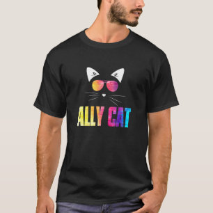 Camiseta Ally Cat Arcoiris gafas de sol Gay Pride Kitty All