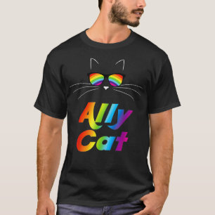Camiseta Ally Cat Arcoiris gafas de sol Gay Pride Kitty All