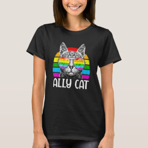 Camiseta Ally Cat Arcoiris gafas de sol Lgbt Gay Pride Kitt