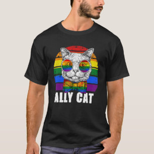 Camiseta Ally Cat Arcoiris gafas de sol Lgbt Gay Pride Kitt