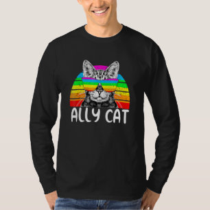 Camiseta Ally Cat Arcoiris gafas de sol Lgbt Gay Pride Kitt