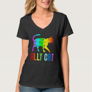Camiseta Ally Cat Arcoiris gafas de sol Lgbt Orgullo Gay Le