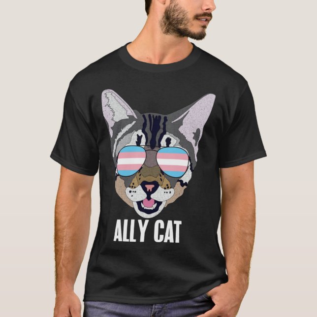 Camiseta Ally Cat Funny Cat Trans Pride (Anverso)