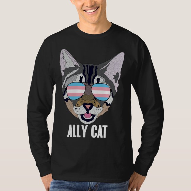Camiseta Ally Cat Funny Cat Trans Pride (Anverso)