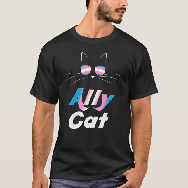 Camiseta Ally Cat Gafas de sol arcoiris Transgénero Prit Ki (Anverso)