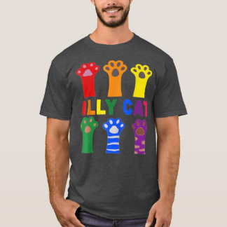Camiseta Ally Cat Purride Rainbow Funny Cat Lover LGBT