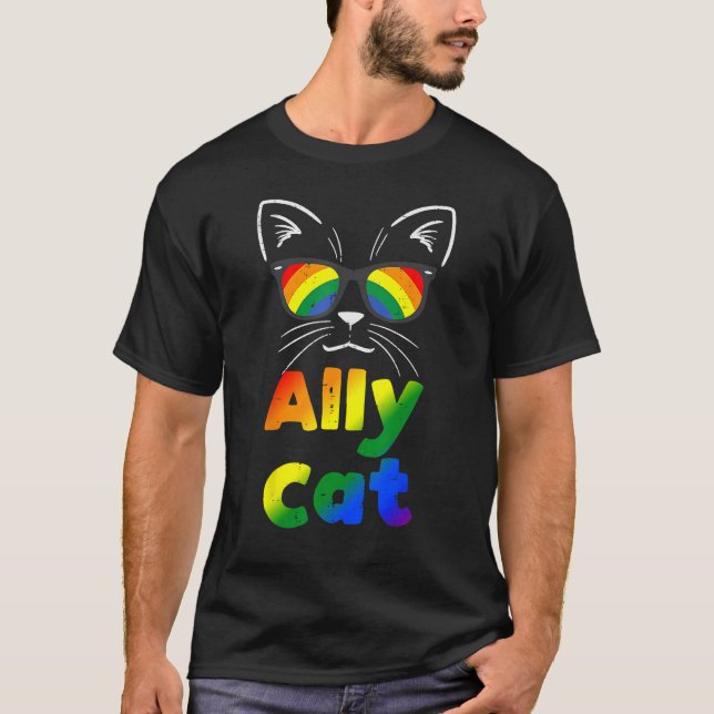 Camiseta Ally Cat Transgender Trans Pride Stuff Flag Transs (Anverso)