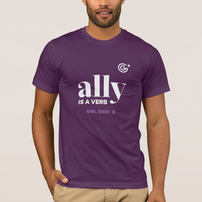 Camiseta Ally es un logo en blanco y verbal masculino (Anverso)