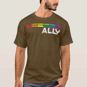 Camiseta ALLY LGBTQ Rainbow Pride Flag Lesbian Gay Vintage 