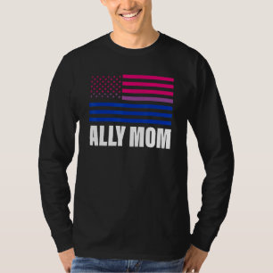 Camiseta Ally Mom Bisexual Flag Orgullo Gay Lgbt