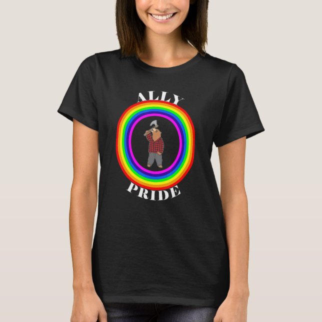 Camiseta Ally Orly LGBTQ Equality Rainbow Lesbian Tran (Anverso)