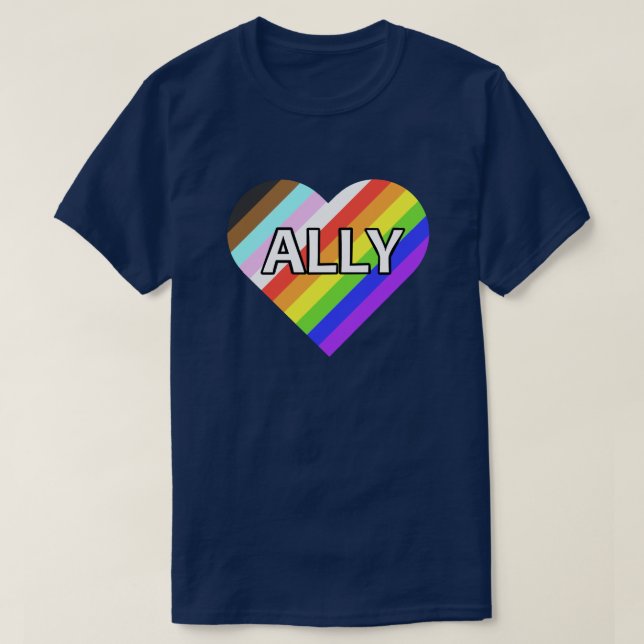 Camiseta Ally Pride Heart (Diseño del anverso)