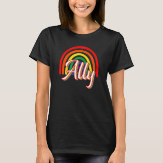 Camiseta Ally Rainbow LGBTQ Gay Equality Trans Lesbian Quee