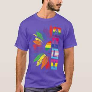 Camiseta Ally Sunflower Arcoiris Bandera LGBT Orgullo Gay O