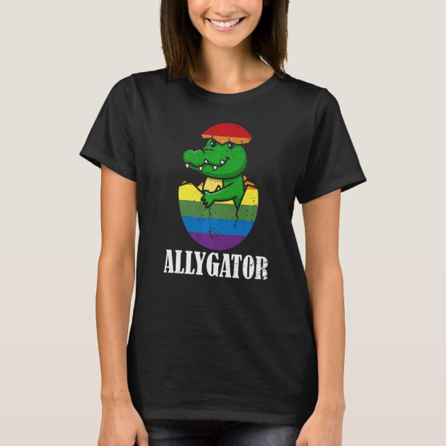 Camiseta Allygator LGBT Bandera del Orgullo Gay Alligator L (Anverso)