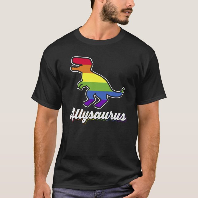 Camiseta Allysauris por una ropa gay arcoíris LGBT (Anverso)