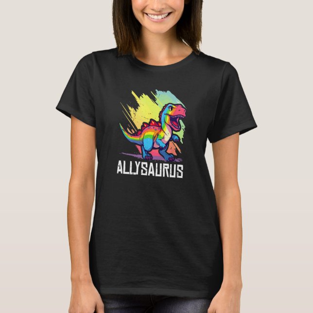 Camiseta Allysaurus Dinosaur Funny Dino Graphic Ally Equali (Anverso)