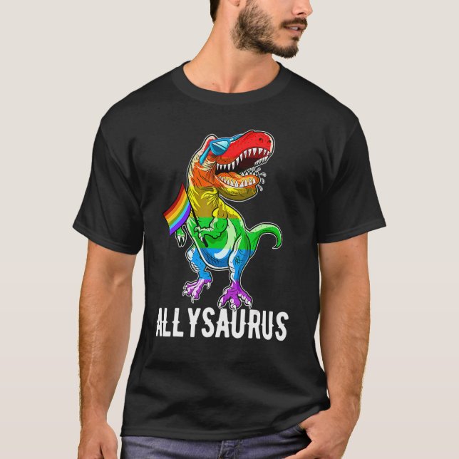 Camiseta Allysaurus Lgbt Dinosaur Rainbow Pribow Bandera Ga (Anverso)