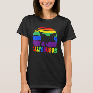 Camiseta Allysaurus LGTB Shirt Dinosaur bandera arcoiris al