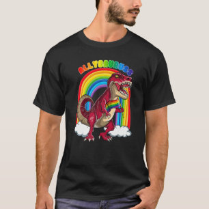 Camiseta Allysaurus Rex Dinosaur Rainbows LGBT Gay Pride Fl
