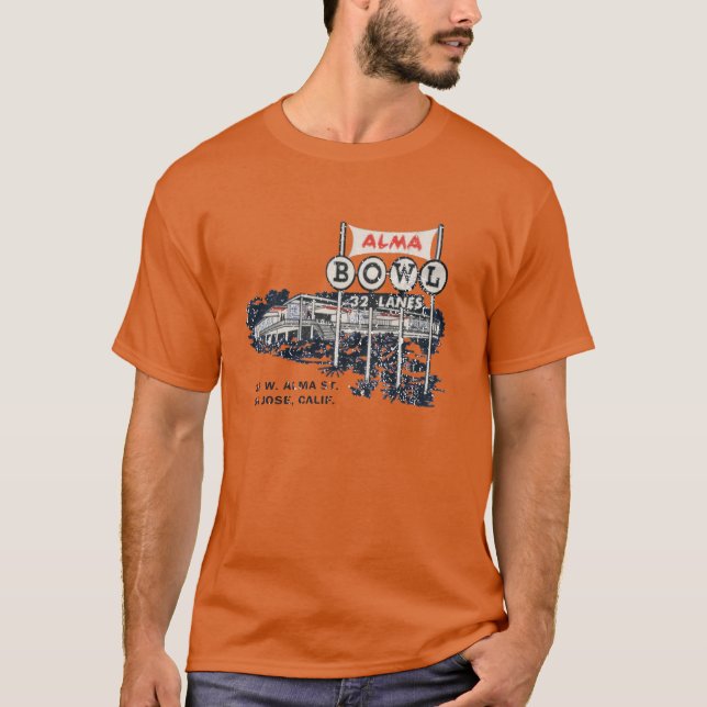 Camiseta Alma Bowl T-Shirt - San José, CA Retro California (Anverso)