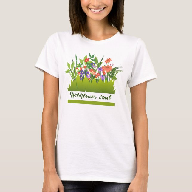 Camiseta Alma de flor silvestre - bellas flores vibrantes T (Anverso)