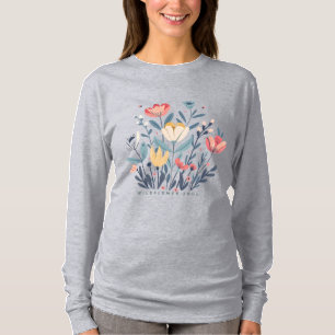 Camiseta Alma de Flor Silvestre Boho Floral Manga Larga