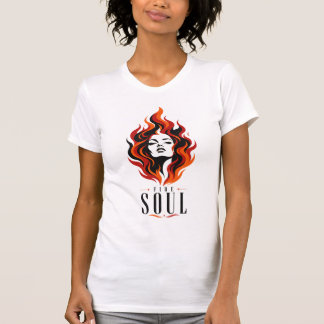 Camiseta Alma de Fuego Mujer Ardiente Fuerza Femenina Retra
