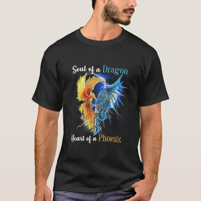 Camiseta Alma De Un Corazón Dragón De Un Fénix (Anverso)
