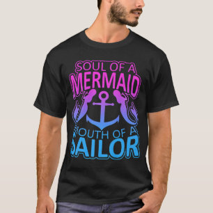 Camiseta Alma De Una Boca De Sirena De Un Gráfico Marinero