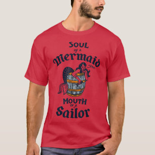 Camiseta Alma De Una Sirena, Boca De Un Vintage De Marinero