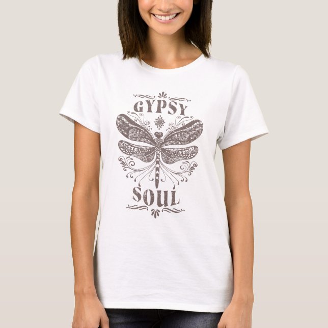Camiseta Alma Gitana - Libélula Bohemia  (Anverso)