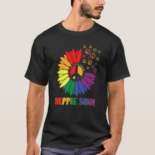Camiseta Alma Hippie Flor De Símbolo De Paz Daisy Para Homb