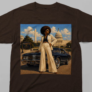 Camiseta Alma Retro Mujer Negra Vintage de Washington DC