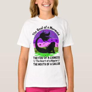 Camiseta Alma retro vintage de sol de una sirena