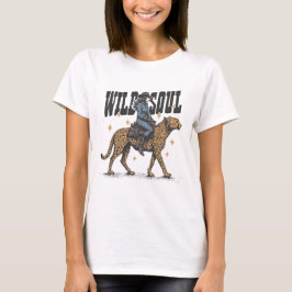 Camiseta ALMA SALVAJE Diseño vintage de vaquera montando gu
