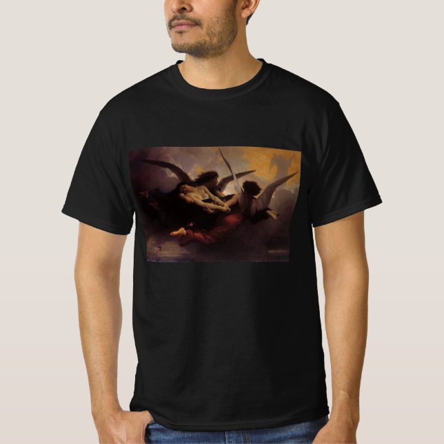 Camiseta Alma traída al cielo por Bouguereau (Anverso)