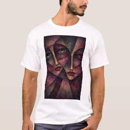 Camiseta Almas Gemelas – Caras Cubistas Abstractas