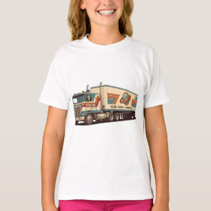Camiseta Almohada decorativa de camión semi vintage retro
