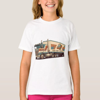 Camiseta Almohada decorativa de camión semi vintage retro