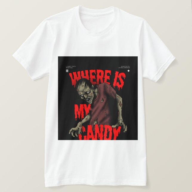 Camiseta Almohada Divertida de Zombie para Halloween – “¿Dó (Anverso del diseño)