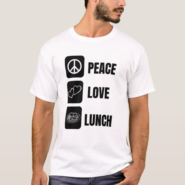 Camiseta Almuerzo de amor por la paz - Diseño divertido par (Anverso)