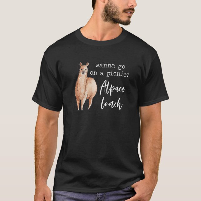 Camiseta Almuerzo de la alpaca Llama amor Pun cita Chiste M (Anverso)