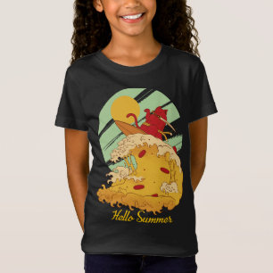 Camiseta Almuerzo de verano Pizza Wave Vintage Surfing Ring