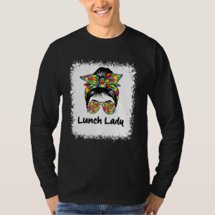 Camiseta Almuerzo en blanco Lady Messy Hair Mujer Bun Lunch