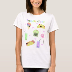 CAMISETA ALMUERZO KAWAII FECHA COMIDA DE PICNIC LINDA