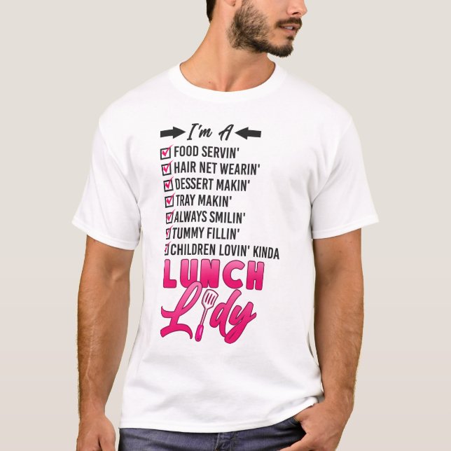 Camiseta Almuerzo Lady Cafeteria Crew Soy un Pelo de Comida (Anverso)