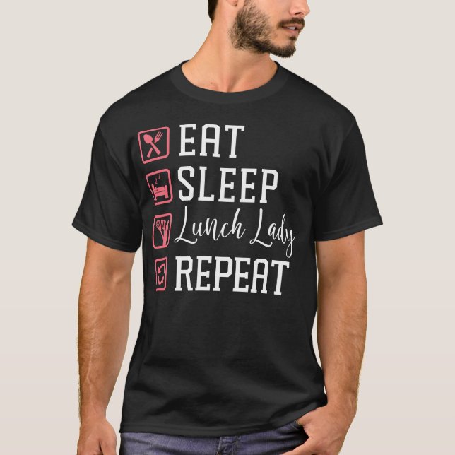 Camiseta Almuerzo Lady Cafeteria Tripulación Dormir Lama (Anverso)