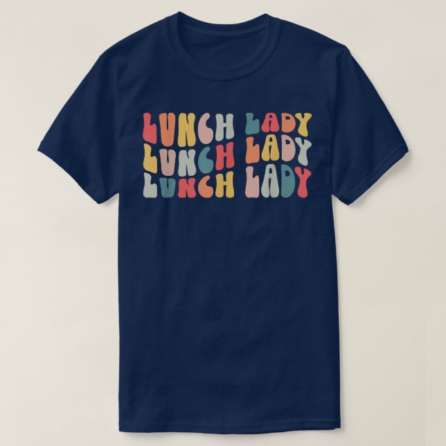Camiseta Almuerzo Lady Retro Groovy School Cafetería Luch L (Diseño del anverso)