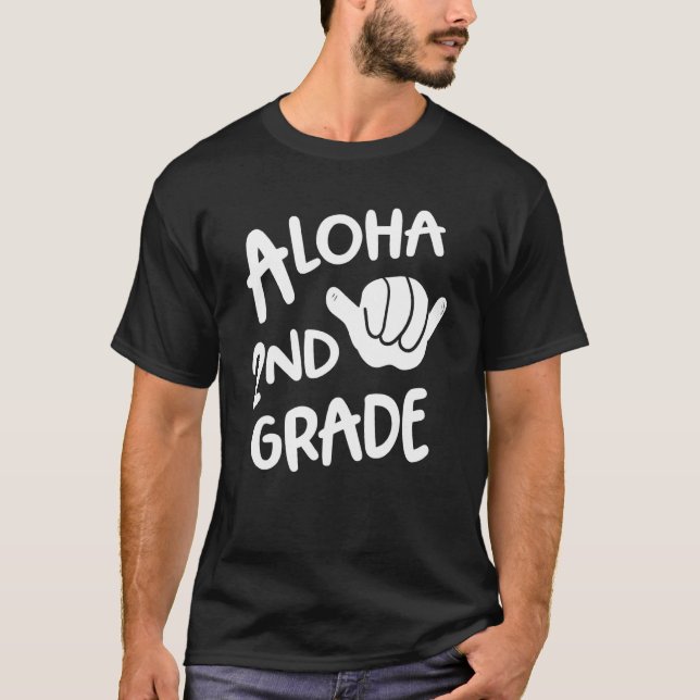 Camiseta Aloha 2º Grado De Vuelta A La Escuela Hawaii Shaka (Anverso)